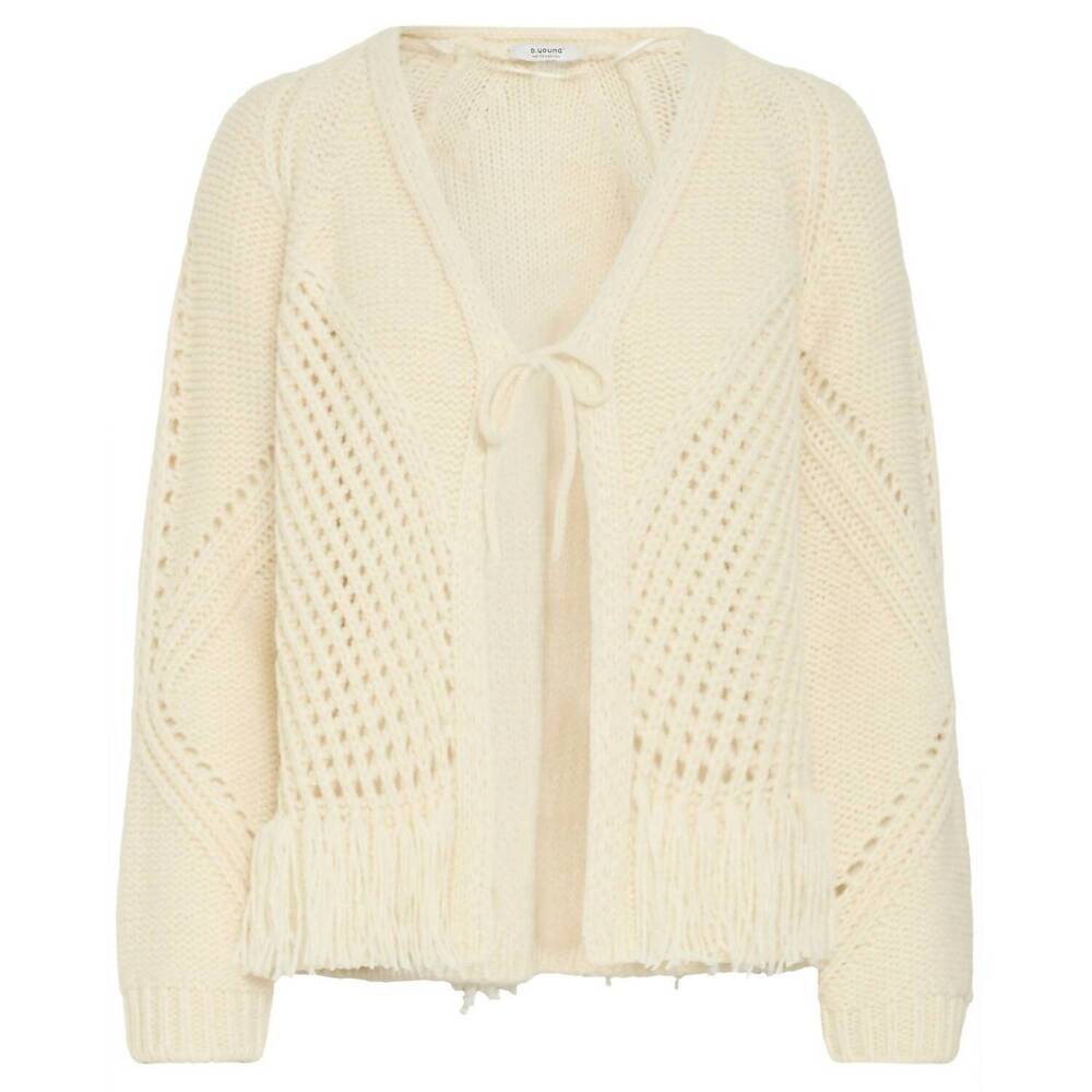 NEW B.YOUNG women's melin tassel tie cardigan in birch